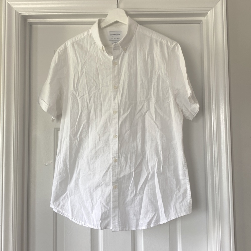 Denim & Flower Slim fit button down short sleeve shirt